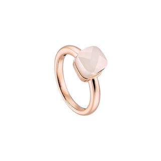 Γυναικείο Δαχτυλίδι Candy 04L15-00383 Loisir Bronze-Pink Gold IP Loisir Μπρούντζος-Ροζ Χρυσό IP  Με Λευκό Opaque Κρύσταλλο